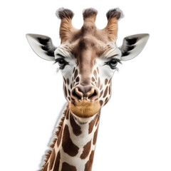 Obraz premium giraffe isolated on transparent background, png transparent background, closeup