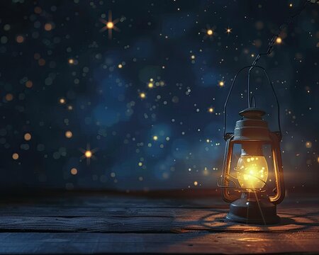 A lantern lighting up with stars