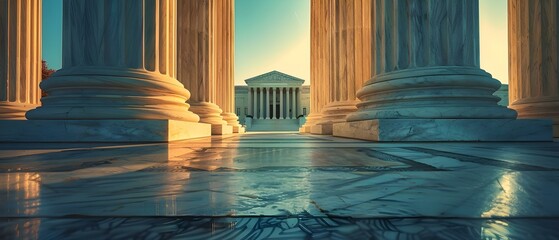 Sunset Symmetry: Supreme Court Columns. Concept Architecture, Photography, Supreme Court, Columns, Sunset