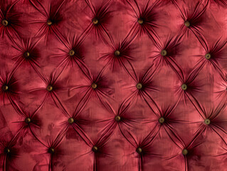 Elegant Red Tufted Fabric Texture with Button Details