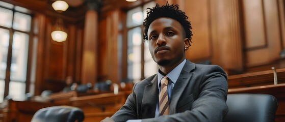 Determined Lawyer Readies for Court Battle. Concept Legal Drama, Courtroom Preparation, Tenacious Advocate - obrazy, fototapety, plakaty