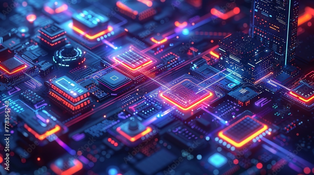 Poster Programming, optimizing, debugging software for laptops, phones, tablets. Programming, coding app. Computer technology banner. 3D rendering.