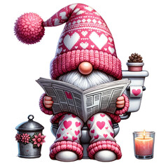 gnome enters the toilet. Funny gnomes about bathrooms transparent background