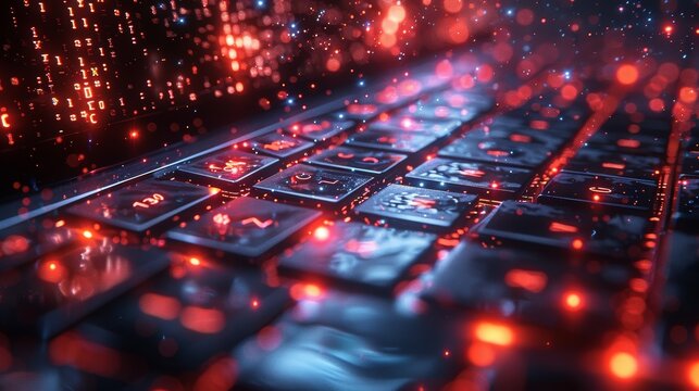 Programming, coding, and software testing on a laptop. Abstract program code on a computer screen. Laptop, icons of computer technology. Digital Computer Technology concept in isometric perspective.