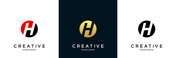 modern and unique letter H initials logo design