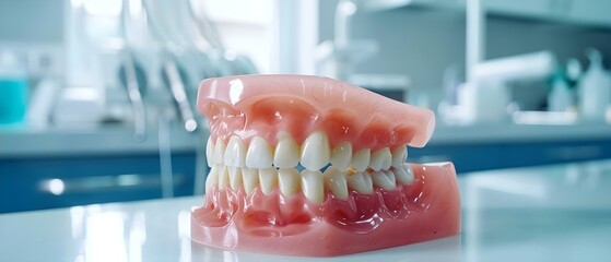 Clear Aligners on Display at a Dental Clinic. Concept Orthodontic Treatment, Clear Aligners, Dental Health, Cosmetic Dentistry, Restoring Smiles