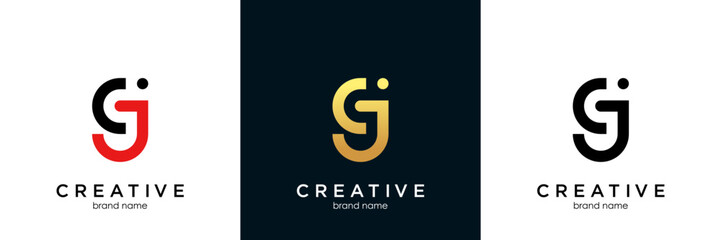 Alphabet letter icon logo GJ or JG