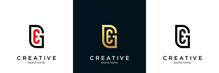 Initial letter GE logo design template.