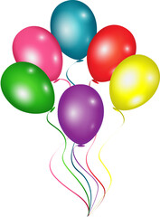 Fototapeta na wymiar Balloon with multiple colors for celebration illustration