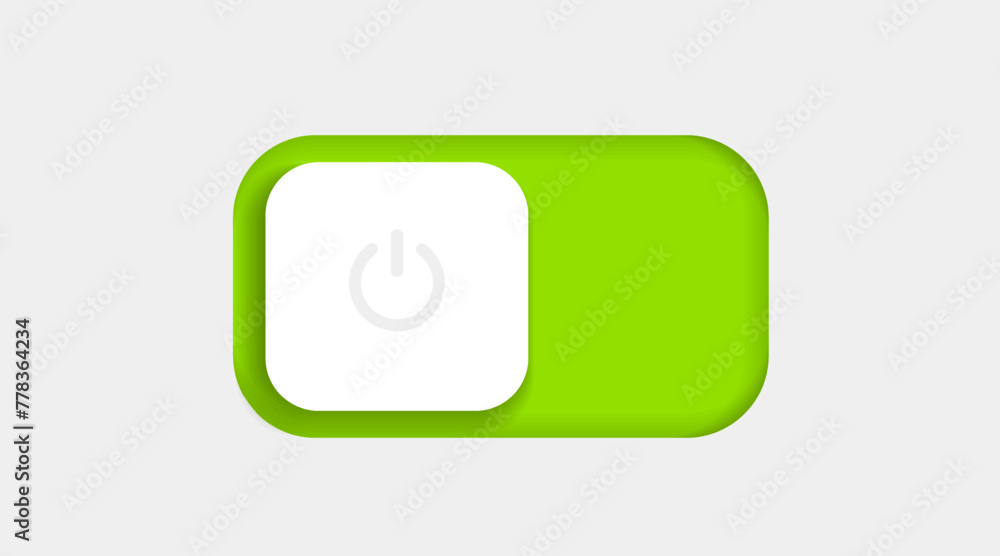 Leinwandbilder On and Off toggle switch icons. Switch toggle buttons ON OFF. Material design switch buttons set. Open and close ui icons. Active and Inactive icon. Stock Vector.