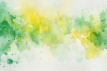 Obraz premium Soft Pastel Watercolor Splash, Abstract Green & Yellow Texture