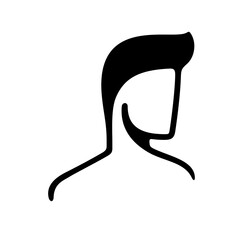 Man head. Male, avatar, profile and face, illustration
