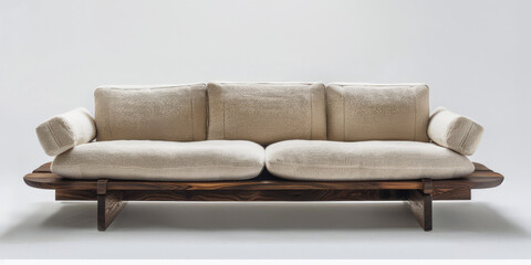 Fototapeta na wymiar Contemporary minimalist living spaces based on a sofa composition