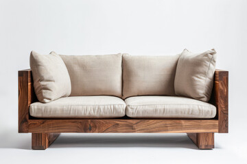 Fototapeta na wymiar Contemporary minimalist living spaces based on a sofa composition