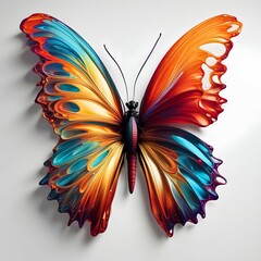 Butterfly with beautiful detailed patterns on wings, stock illustration 