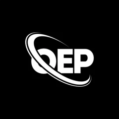 Foto op Plexiglas OEP logo. OEP letter. OEP letter logo design. Initials OEP logo linked with circle and uppercase monogram logo. OEP typography for technology, business and real estate brand. © mamun25g