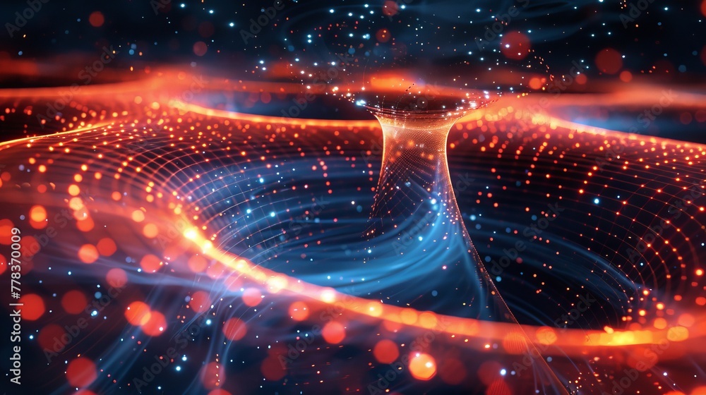 Aufkleber a big data or sales funnel concept in the shape of a starry sky, with points, lines, and shapes repr