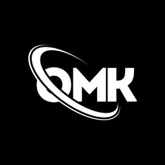 OMK logo. OMK letter. OMK letter logo design. Initials OMK logo linked with circle and uppercase monogram logo. OMK typography for technology, business and real estate brand.