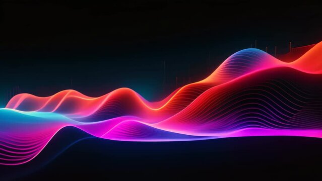 A breathtaking computer-generated image showcasing a sprawling snow-covered mountain range with stunning peaks and valleys, Abstract technology art piece resembling a digital wave, AI Generated