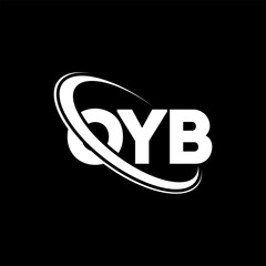 OYB logo. OYB letter. OYB letter logo design. Initials OYB logo linked with circle and uppercase monogram logo. OYB typography for technology, business and real estate brand.