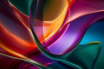Abstract colorful background with smooth curves and waves