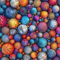 Fototapeta na wymiar Assorted Colorful Balls Arranged in a Bunch
