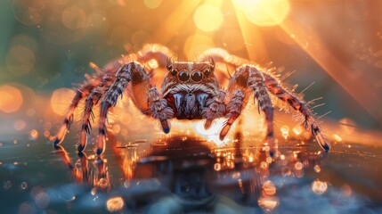 macro photography hyper realistic Spider
