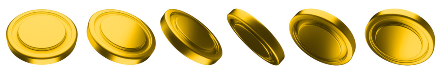 Glossy bright 3d golden icons on a transparent background