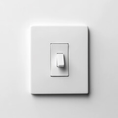 generated illustration of a light switch on white wall.