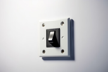 generated illustration of a light switch on white wall.