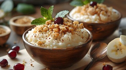 Rice Pudding on Decorated Table