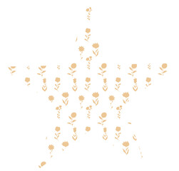 Star with flowers background summer decoration banner