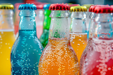 colorful refreshing drinks, sodas in cool bottles, cool liquids for a hot day (4)
