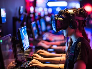 Virtual reality gaming tournament, digital gladiators