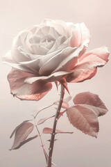 A detailed illustration of a rose, with its delicate petals and thorny stem, 3D Abstract Animation