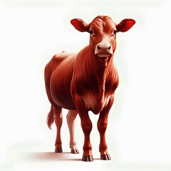 Red Heifer Generated with AI on a plain background