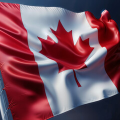3D rendered Canada flag, isolated on a clean background. High-quality, realistic depiction perfect for various uses, Generated by AI.