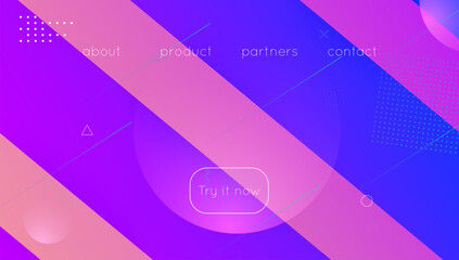 Abstract Art. Wavy Summer Design. Blue Vibrant Banner. Vector Shape. Round Gradient Template. Horizontal Ux. Dark Landing Page. Purple Abstract Art