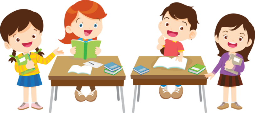 students and teacher in classroom children learning education concept