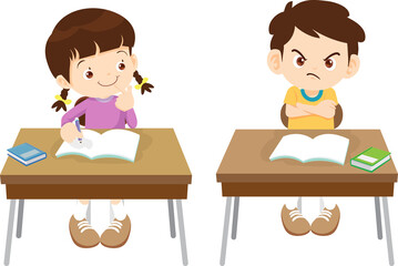 students and teacher in classroom children learning education concept