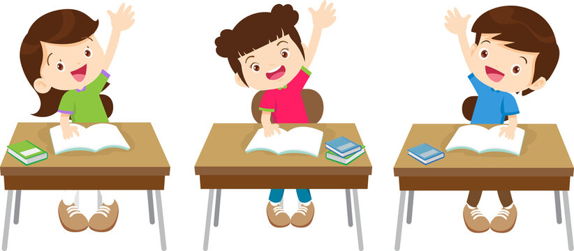 students and teacher in classroom children learning education concept