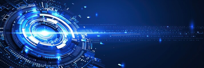 Blue abstract background featuring a circular design in the center