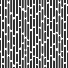 Seamless vector pattern. Striped pattern. Abstract geometric striped background. Rectangles with rounded corners. Black stripes isolated on white background. Monochrome stylish texture. - 778386613