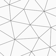 Abstract geometric low poly seamless vector pattern with triangles. Minimalistic design. Low poly art. Vector outline monochrome polygonal background. - 778386678