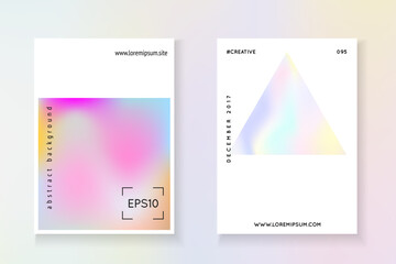 Neon Presentation. Graphic Vector. Color Foil. Pink Iridescent Flyer. Colourful White Brochure. Modern Effect. Gradient Texture. Violet Neon Presentation
