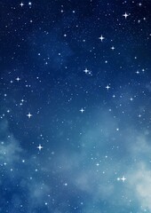 Naklejka premium Starry night sky with blue and white colors in digital art style for backgrounds.
