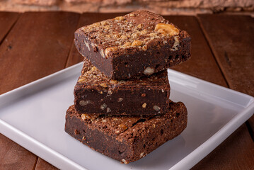 Brownies and vanilla ice cream