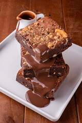 Brownies and vanilla ice cream