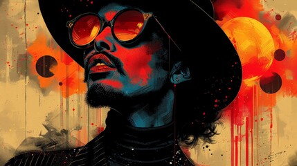 Abstract Portrait with Sunglasses
