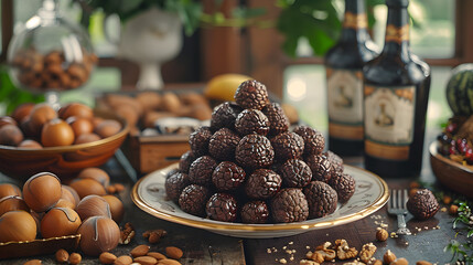 Truffles on Decorated Table